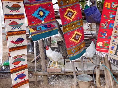 Visiting a weaver in San Miguel del Valle, Oaxaca, as part of an En Via tour.