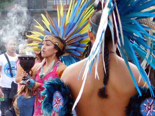 An indigenous healing dance in the Zocolo