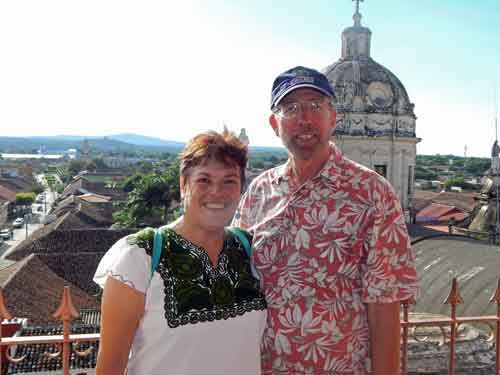 Us, at the top of the La Merced Church bell tower