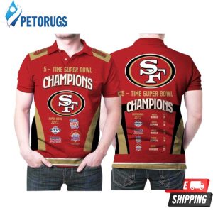 5 Times Super Bowl Champions San Francisco 49ers Polo Shirt