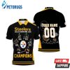 6x Super Bowl Champions Pittsburgh Steelers Nfl Season Snoopy Vs Peanuts Personalized Polo Shirt