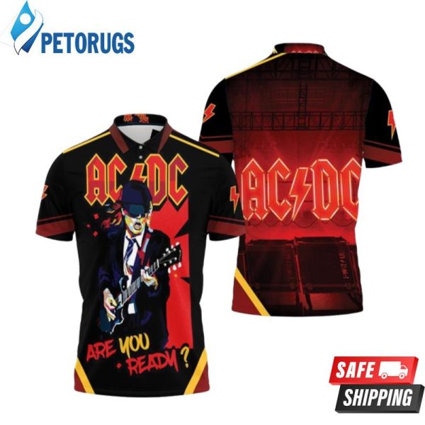 Acdc Angus Young Are You Ready Popart Polo Shirt