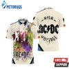 Acdc In Color Aged Pixel Paint Drop Polo Shirt