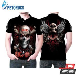 Acdc Legend Rock Band Skull Wings Designed For Acdc Fans Rock Fans Polo Shirt