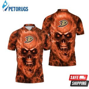 Anaheim Ducks Nhl Fans Skull Polo Shirt