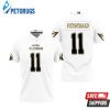 Arizona Cardinals Larry Fitzgerald #11 Great Player White 100th Season Golden Edition Polo Shirt