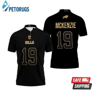 Art Buffalo Bills Isaiah Mckenzie #19 Great Player Nfl Black Golden Edition Vapor Limited Style Polo Shirt