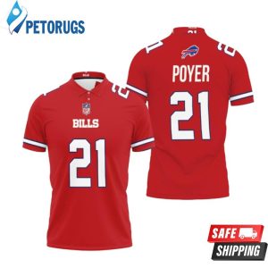 Art Buffalo Bills Jordan Poyer #21 Great Player Nfl American Football Red Color Rush Style Polo Shirt