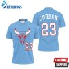 Art Chicago Bulls Michael Jordan #23 Nba Great Player City Edition New Arrival Blue Style Polo Shirt