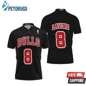 Art Chicago Bulls Zach Lavine #8 Nba Great Player Throwback Black Style Polo Shirt