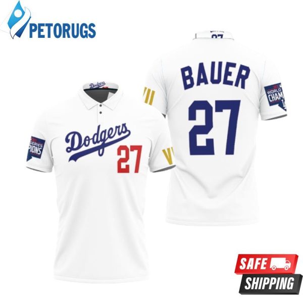 Art Los Angeles Dodgers Bauer 27 Championship Golden Edition White Inspired Style Polo Shirt