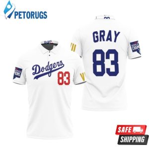 Art Los Angeles Dodgers Gray 83 Championship Golden Edition White Inspired Style Polo Shirt