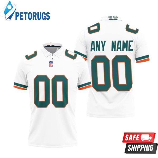 Art Miami Dolphins Nfl American Football White 2019 Alternate Game Polo Shirt