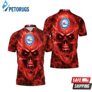 Art Philadelphia 76ers Nba Fans Skull Polo Shirt