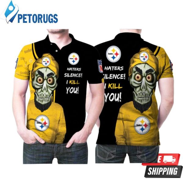 Art Pittburgh Steelers Haters Silence I Kill You Logo Polo Shirt