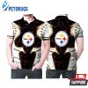 Art Pittsburgh Steelers Logo Fire Lava Printed Polo Shirt