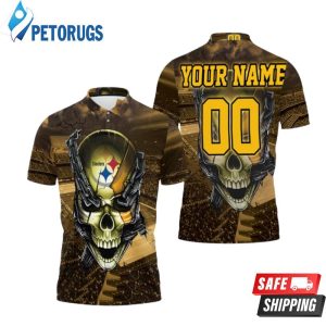 Art Pittsburgh Steelers Skull Chain Personalized Polo Shirt