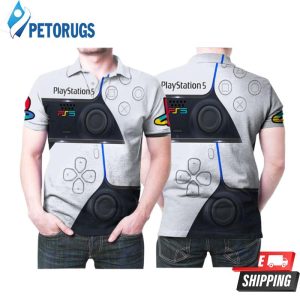 Art Playstation 5 Gaming Controller Polo Shirt