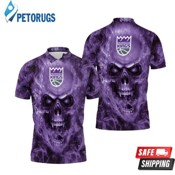 Art Sacramento Kings Nba Fans Skull Polo Shirt