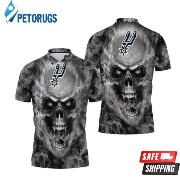 Art San Antonio Spurs Nba Fans Skull Polo Shirt