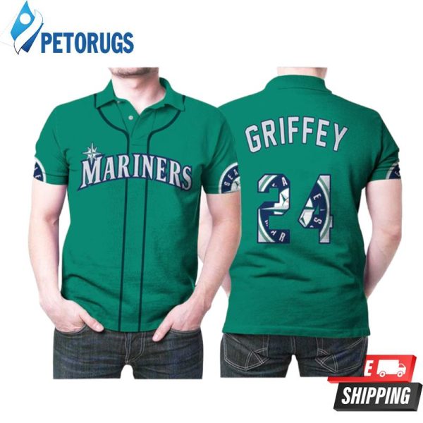 Art Seattle Mariners Ken Griffey Jr 24 Mlb Baseball Green Style Polo Shirt