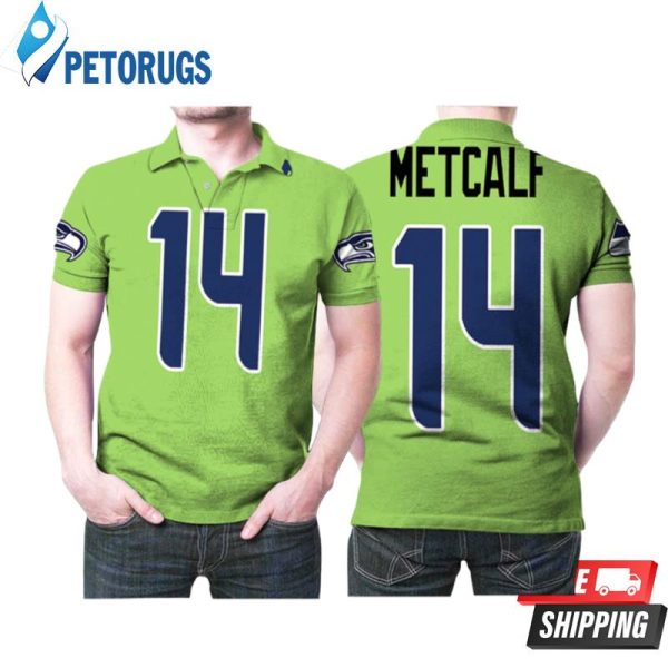 Art Seattle Seahawks Dk Metcalf 14 Nfl American Football Team Green Color Rush Legend Style Polo Shirt