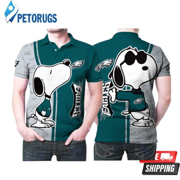 Art Snoopy Kiss Philadelphia Eagles Logo Polo Shirt