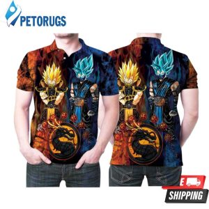 Art Songoku Sub Zero Vegeta Scorpion Dragon Ball Mortal Kombat Polo Shirt