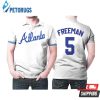 Atlanta Braves Freddie Freeman #5 Mlb Big Tall Cooperstown Collection Mesh Wordmark For Atlanta Fans Polo Shirt