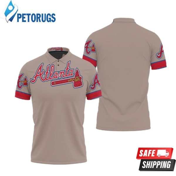 Atlanta Braves Mlb Grey Inspired Style Polo Shirt