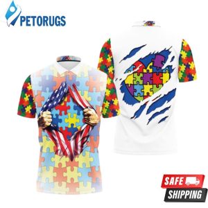 Autism Inside Flag Ts Super Hero Polo Shirt