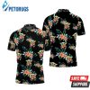 Baby Yoda Hugging Flamingos Seamless Tropical Colorful Flowers On Black 2 Polo Shirt