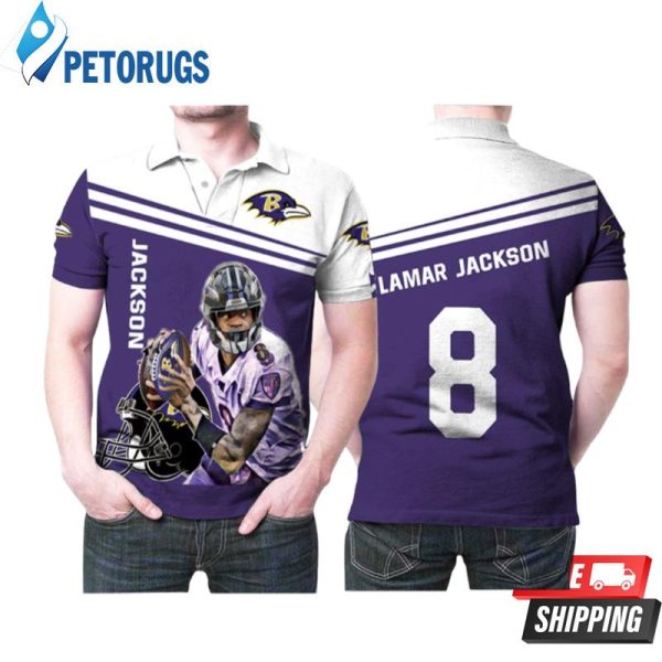 Baltimore Ravens Lamar Jackson 8 Legend Player Nfl American Football Designed Allover Baltimore Fans Lamar Jackson Lovers Polo Shirt