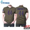 Baltimore Ravens Marlon Humphrey #44 Nfl Deion Sanders Salute To Service Retired Player Olive Gift For Baltimore Fans Polo Shirt