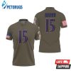 Baltimore Ravens Marquise Brown #15 Nfl Deion Sanders Salute To Service Retired Player Olive Polo Shirt