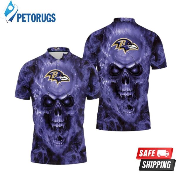 Baltimore Ravens Nfl Fans Skull Polo Shirt