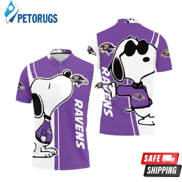 Baltimore Ravens Snoopy Lover Printed Polo Shirt