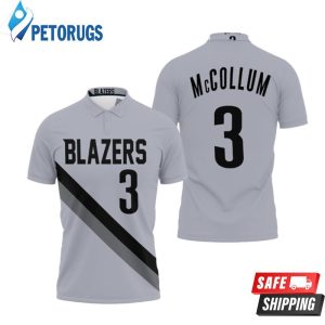 Blazers Cj Mccollum 2020-21 Earned Edition Gray Inspired Polo Shirt