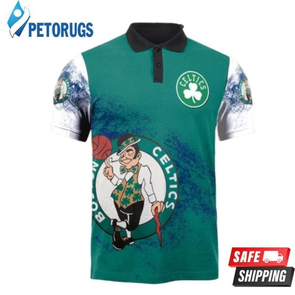 Boston Celtics All Print Polo Shirt