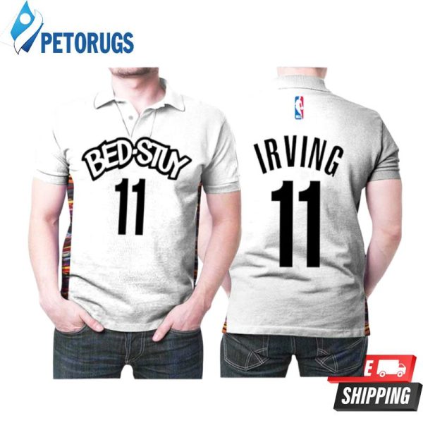 Brooklyn Nets Bed-study Kyrie Irving #11 Nba Basketball City Edition New Arrival White Gift For Brooklyn Fans Polo Shirt