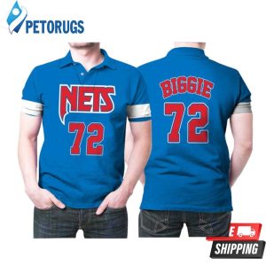 Brooklyn Nets Biggie #72 Nba Basketball Team New Arrival Blue For Brooklyn Fans Polo Shirt