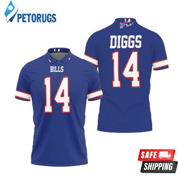 Buffalo Bill Stefon Diggs 14 Nfl Blue Inspired Style Polo Shirt