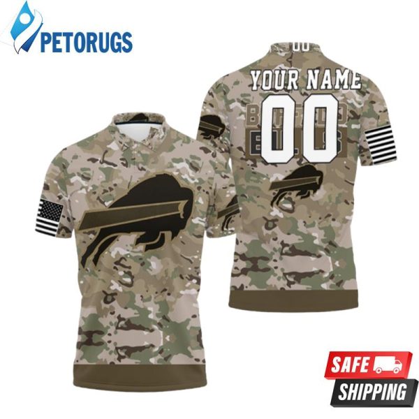 Buffalo Bills Camo Pattern Personalized Polo Shirt