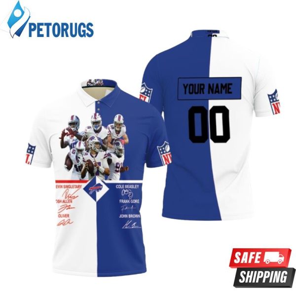 Buffalo Bills Key Players Signed Personalized Polo Shirt