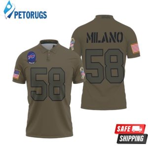 Buffalo Bills Matt Milano #58 Nfl Great Player Camo 2019 Salute To Service Custom Bills Fans Polo Shirt