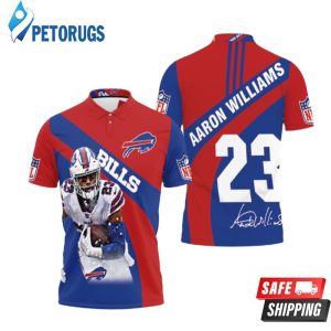 Buffalo Bills Number 23 Aaron Williams With Sign Polo Shirt