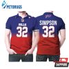 Buffalo Bills O J Simpson #32 Great Player Nfl American Football Team Royal Color Crash For Bills Fans Polo Shirt