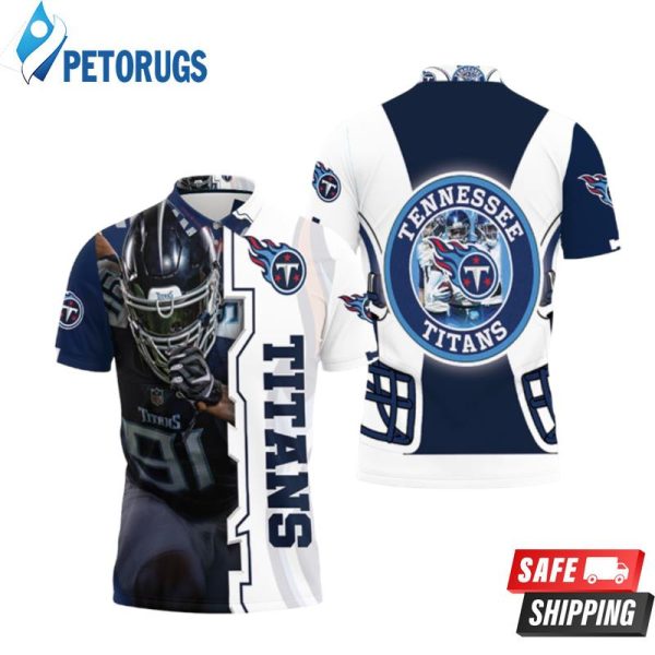 Cameron Wake #91 Tennessee Titans Afc South Division Super Bowl Polo Shirt