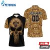 Camouflage Skull New Orleans Saints American Flag Personalized Polo Shirt