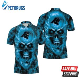 Carolina Panthers Steelers Nfl Fans Skull Polo Shirt